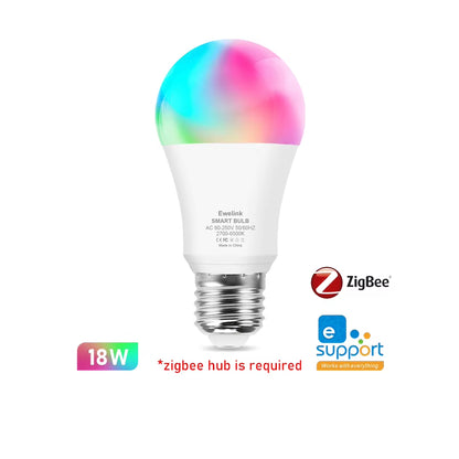 Smart Wifi Zigbee LED Light Bulb Dimmable E27 E14 GU10 RGBCW 2700-6500K LED Candle Lamp for Ewelink APP Alexa Google Home Yandex