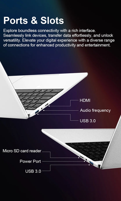 WINDOWS 11 PRO Intel Notebook PC Gamer Ultra Slim Laptop Intel Celeron N4000 16GB RAM 1TB 2TB SSD