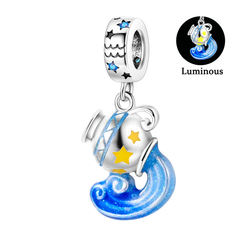 Charms Fit Pan S925 Silver Firefly Ocean Star Butterfly Glowing Changing Color Trendy Original Bracelets DIY Fine Jewelry Gifts