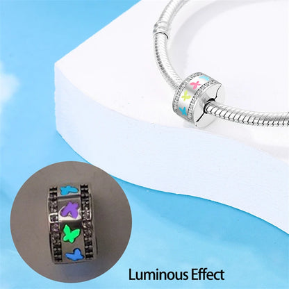 Charms Fit Pan S925 Silver Firefly Ocean Star Butterfly Glowing Changing Color Trendy Original Bracelets DIY Fine Jewelry Gifts