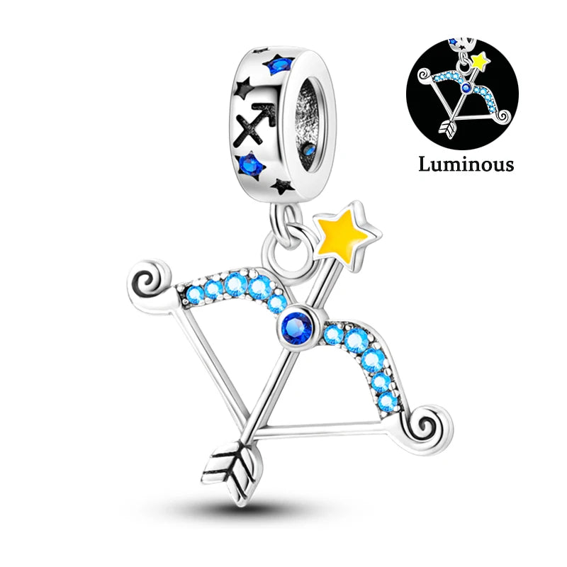 Charms Fit Pan S925 Silver Firefly Ocean Star Butterfly Glowing Changing Color Trendy Original Bracelets DIY Fine Jewelry Gifts