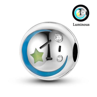 Charms Fit Pan S925 Silver Firefly Ocean Star Butterfly Glowing Changing Color Trendy Original Bracelets DIY Fine Jewelry Gifts