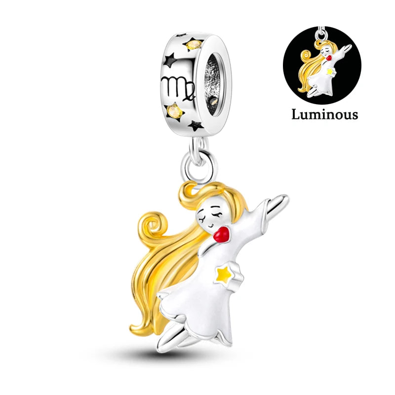 Charms Fit Pan S925 Silver Firefly Ocean Star Butterfly Glowing Changing Color Trendy Original Bracelets DIY Fine Jewelry Gifts