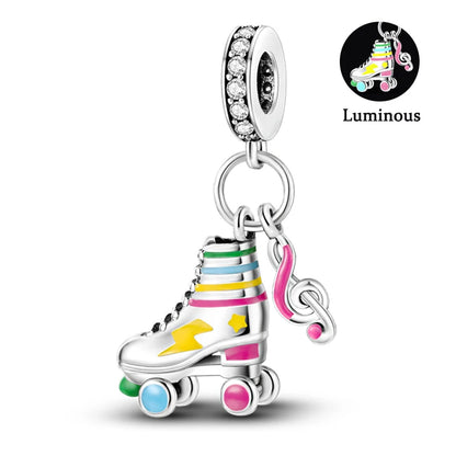 Charms Fit Pan S925 Silver Firefly Ocean Star Butterfly Glowing Changing Color Trendy Original Bracelets DIY Fine Jewelry Gifts