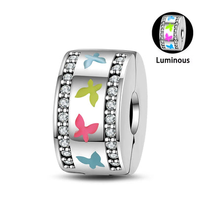 Charms Fit Pan S925 Silver Firefly Ocean Star Butterfly Glowing Changing Color Trendy Original Bracelets DIY Fine Jewelry Gifts