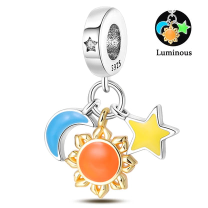 Charms Fit Pan S925 Silver Firefly Ocean Star Butterfly Glowing Changing Color Trendy Original Bracelets DIY Fine Jewelry Gifts