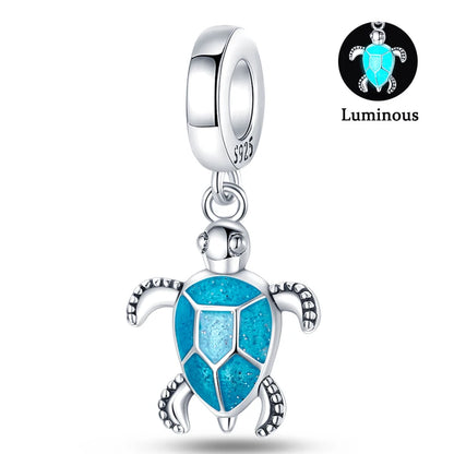 Charms Fit Pan S925 Silver Firefly Ocean Star Butterfly Glowing Changing Color Trendy Original Bracelets DIY Fine Jewelry Gifts