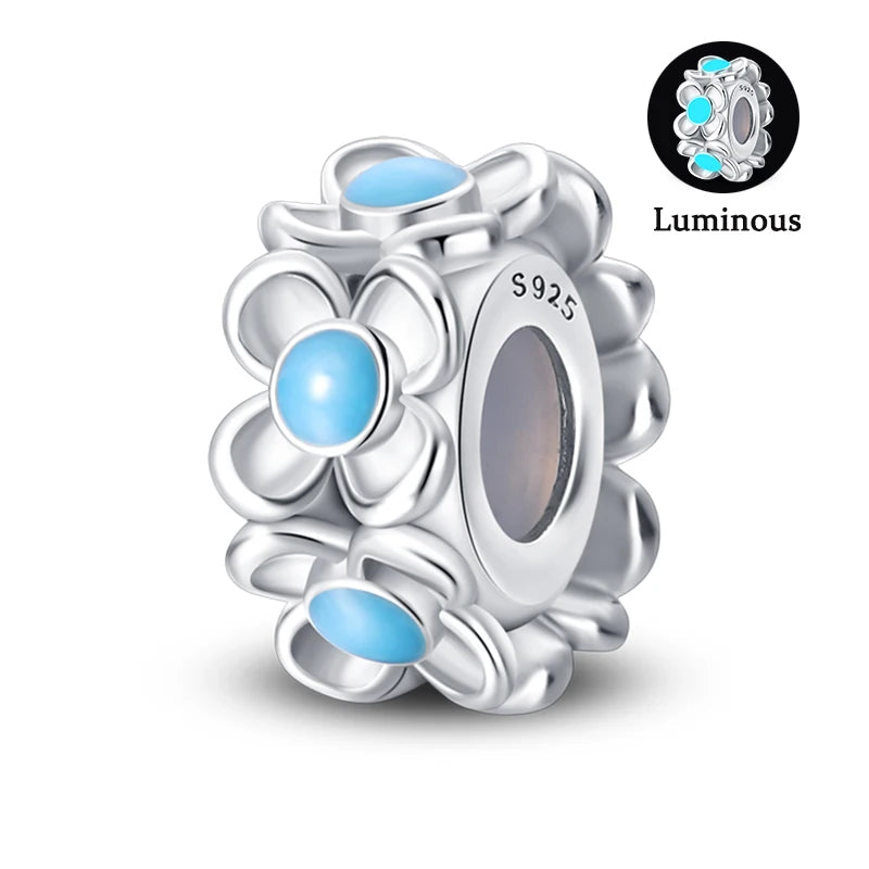 Charms Fit Pan S925 Silver Firefly Ocean Star Butterfly Glowing Changing Color Trendy Original Bracelets DIY Fine Jewelry Gifts