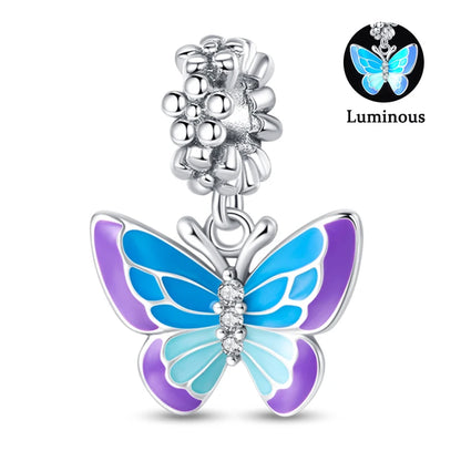 Charms Fit Pan S925 Silver Firefly Ocean Star Butterfly Glowing Changing Color Trendy Original Bracelets DIY Fine Jewelry Gifts