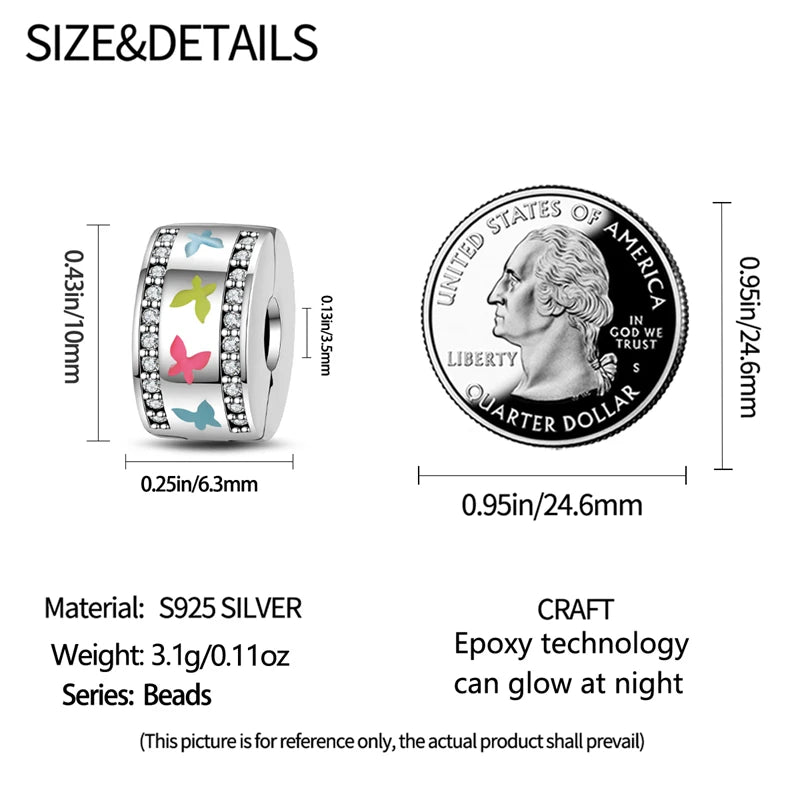 Charms Fit Pan S925 Silver Firefly Ocean Star Butterfly Glowing Changing Color Trendy Original Bracelets DIY Fine Jewelry Gifts