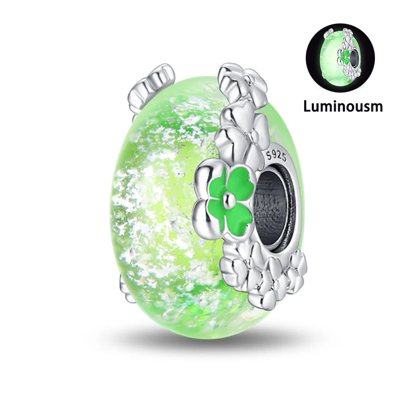 Charms Fit Pan S925 Silver Firefly Ocean Star Butterfly Glowing Changing Color Trendy Original Bracelets DIY Fine Jewelry Gifts