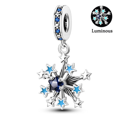 Charms Fit Pan S925 Silver Firefly Ocean Star Butterfly Glowing Changing Color Trendy Original Bracelets DIY Fine Jewelry Gifts