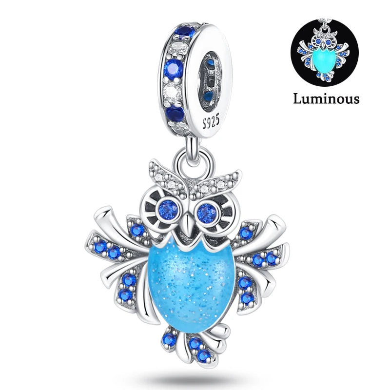 Charms Fit Pan S925 Silver Firefly Ocean Star Butterfly Glowing Changing Color Trendy Original Bracelets DIY Fine Jewelry Gifts