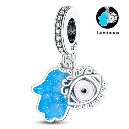 Charms Fit Pan S925 Silver Firefly Ocean Star Butterfly Glowing Changing Color Trendy Original Bracelets DIY Fine Jewelry Gifts