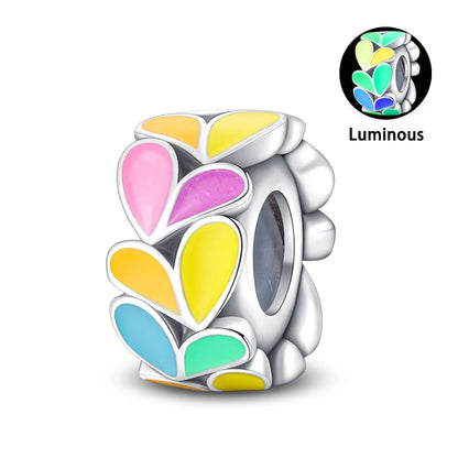 Charms Fit Pan S925 Silver Firefly Ocean Star Butterfly Glowing Changing Color Trendy Original Bracelets DIY Fine Jewelry Gifts