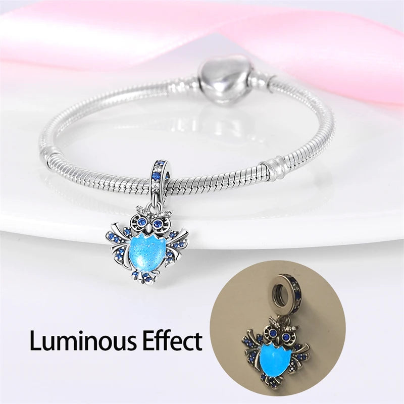 Charms Fit Pan S925 Silver Firefly Ocean Star Butterfly Glowing Changing Color Trendy Original Bracelets DIY Fine Jewelry Gifts