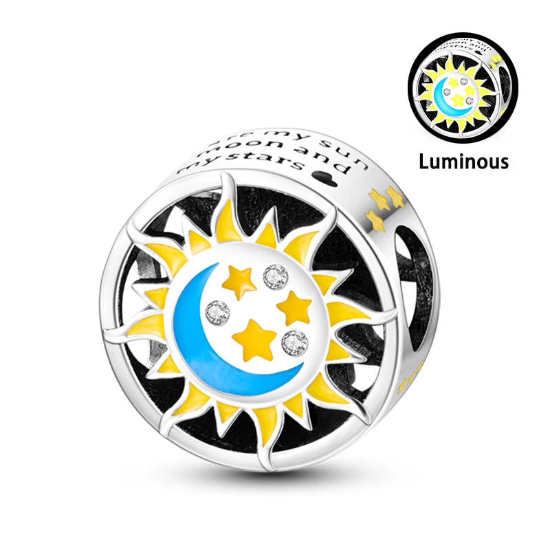 Charms Fit Pan S925 Silver Firefly Ocean Star Butterfly Glowing Changing Color Trendy Original Bracelets DIY Fine Jewelry Gifts