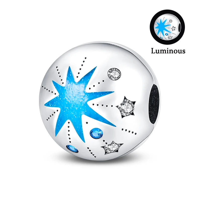 Charms Fit Pan S925 Silver Firefly Ocean Star Butterfly Glowing Changing Color Trendy Original Bracelets DIY Fine Jewelry Gifts