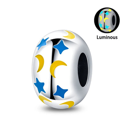 Charms Fit Pan S925 Silver Firefly Ocean Star Butterfly Glowing Changing Color Trendy Original Bracelets DIY Fine Jewelry Gifts