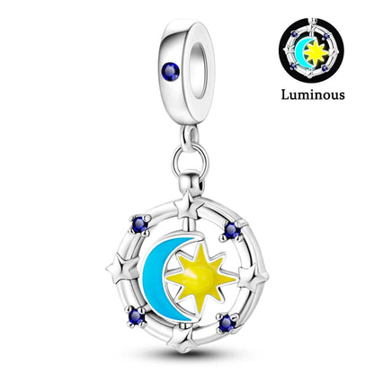 Charms Fit Pan S925 Silver Firefly Ocean Star Butterfly Glowing Changing Color Trendy Original Bracelets DIY Fine Jewelry Gifts