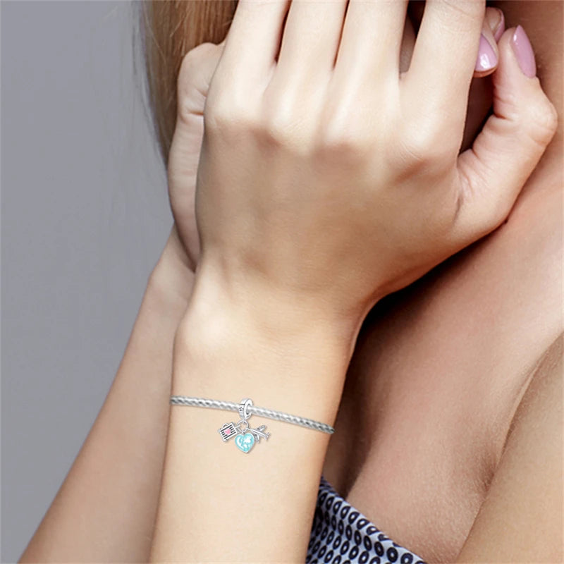 Charms Fit Pan S925 Silver Firefly Ocean Star Butterfly Glowing Changing Color Trendy Original Bracelets DIY Fine Jewelry Gifts