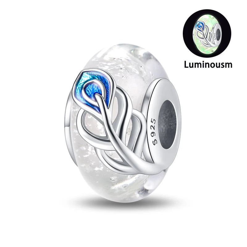 Charms Fit Pan S925 Silver Firefly Ocean Star Butterfly Glowing Changing Color Trendy Original Bracelets DIY Fine Jewelry Gifts