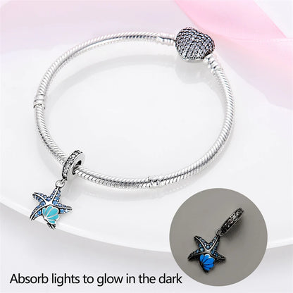 Charms Fit Pan S925 Silver Firefly Ocean Star Butterfly Glowing Changing Color Trendy Original Bracelets DIY Fine Jewelry Gifts