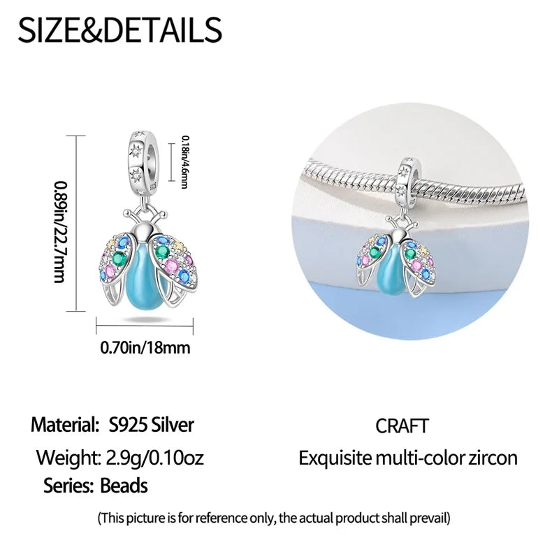 Charms Fit Pan S925 Silver Firefly Ocean Star Butterfly Glowing Changing Color Trendy Original Bracelets DIY Fine Jewelry Gifts