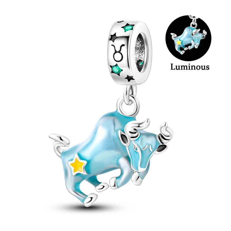 Charms Fit Pan S925 Silver Firefly Ocean Star Butterfly Glowing Changing Color Trendy Original Bracelets DIY Fine Jewelry Gifts