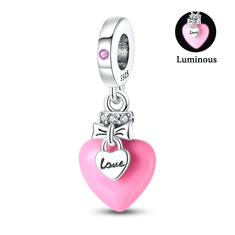 Charms Fit Pan S925 Silver Firefly Ocean Star Butterfly Glowing Changing Color Trendy Original Bracelets DIY Fine Jewelry Gifts