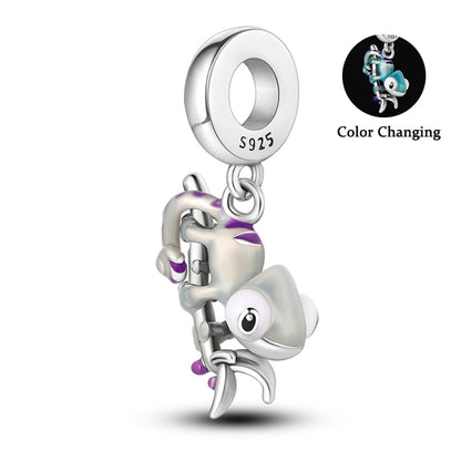 Charms Fit Pan S925 Silver Firefly Ocean Star Butterfly Glowing Changing Color Trendy Original Bracelets DIY Fine Jewelry Gifts