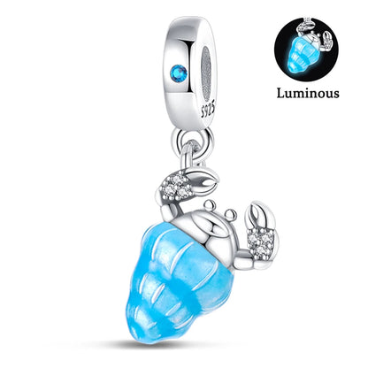 Charms Fit Pan S925 Silver Firefly Ocean Star Butterfly Glowing Changing Color Trendy Original Bracelets DIY Fine Jewelry Gifts