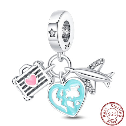 Charms Fit Pan S925 Silver Firefly Ocean Star Butterfly Glowing Changing Color Trendy Original Bracelets DIY Fine Jewelry Gifts