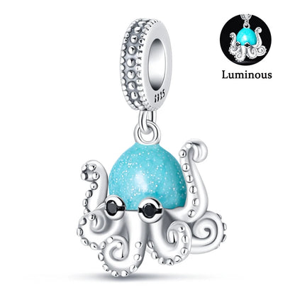 Charms Fit Pan S925 Silver Firefly Ocean Star Butterfly Glowing Changing Color Trendy Original Bracelets DIY Fine Jewelry Gifts