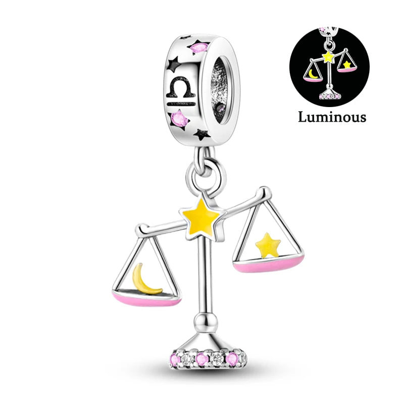 Charms Fit Pan S925 Silver Firefly Ocean Star Butterfly Glowing Changing Color Trendy Original Bracelets DIY Fine Jewelry Gifts