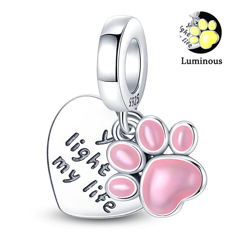 Charms Fit Pan S925 Silver Firefly Ocean Star Butterfly Glowing Changing Color Trendy Original Bracelets DIY Fine Jewelry Gifts