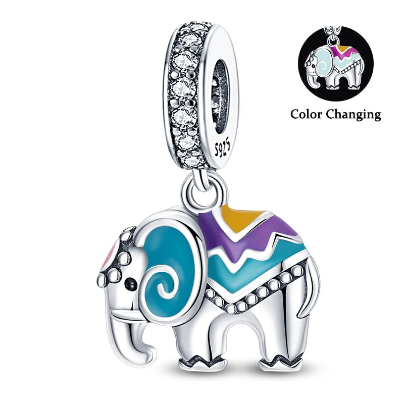 Charms Fit Pan S925 Silver Firefly Ocean Star Butterfly Glowing Changing Color Trendy Original Bracelets DIY Fine Jewelry Gifts