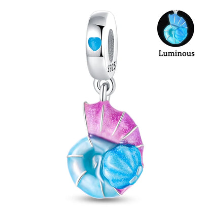 Charms Fit Pan S925 Silver Firefly Ocean Star Butterfly Glowing Changing Color Trendy Original Bracelets DIY Fine Jewelry Gifts