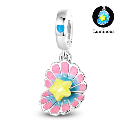 Charms Fit Pan S925 Silver Firefly Ocean Star Butterfly Glowing Changing Color Trendy Original Bracelets DIY Fine Jewelry Gifts